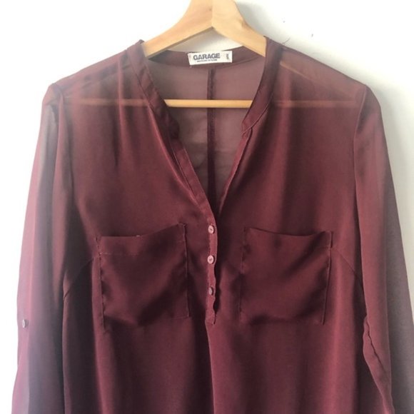 Garage Sheer Chiffon Blouse Size M - Picture 2 of 13